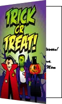 Halloween Trick or Treat Vampire Card