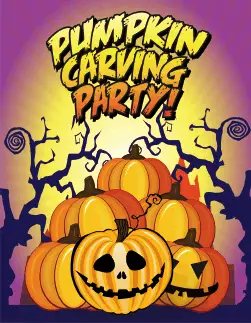 Halloween Pumpkin Carving Party Small Card