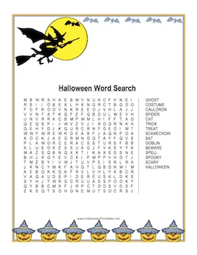 Halloween Witch Word Search