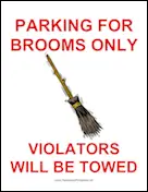 Broom Parking Sign