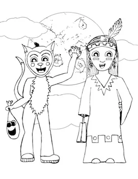 Cat Costume Coloring Page