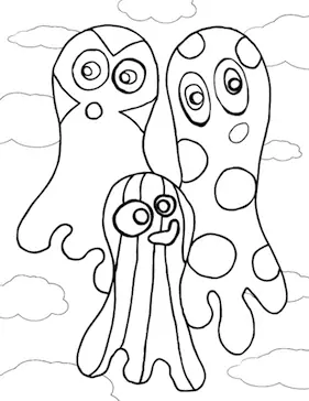 Ghosts Coloring Page