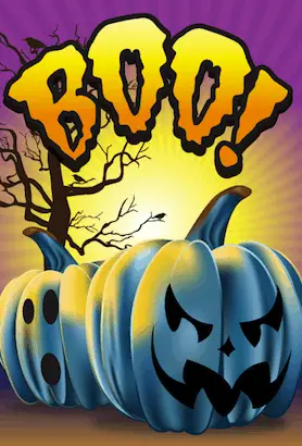 Halloween Boo Blue Pumpkins Card