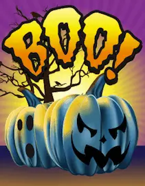 Halloween Boo Blue Pumpkins Small Card