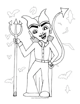 Halloween Devil Coloring Page