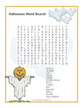 Halloween Ghost Word Search