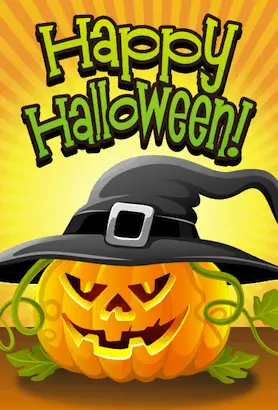 Halloween Jack O Lantern Witch Card