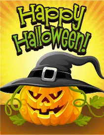 Halloween Jack O Lantern Witch Small Card