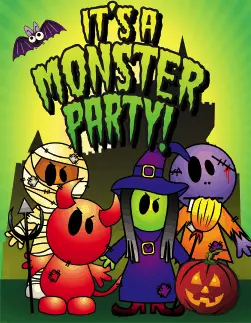 Halloween Monster Party Small Card