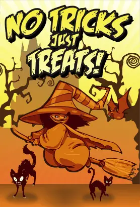 Halloween No Tricks Just Treats Card