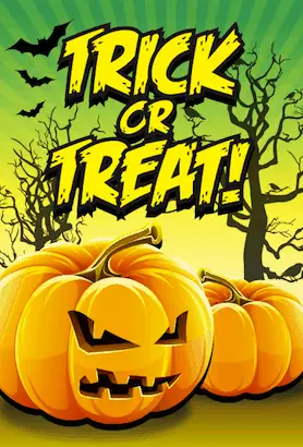 Halloween Orange Trick or Treat Card