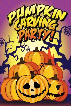 Halloween Pumpkin Carving Party Card