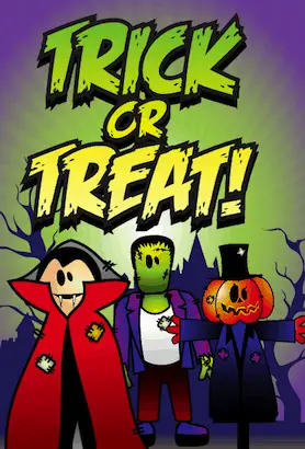 Halloween Trick or Treat Vampire Card