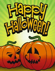 Halloween Two Jack O Lanterns Small Card