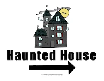 Haunted House Right Sign