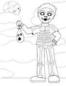 Boy Skeleton Coloring Page