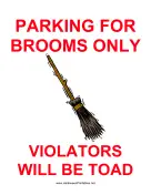 Broom Parking Sign