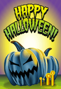 Blue Jack O Lantern Card