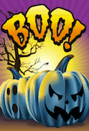 Boo Blue Pumpkins Card