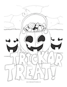 Trick or Treat Coloring Page