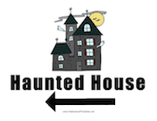 Haunted House Left Sign