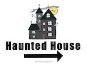 Haunted House Right Sign