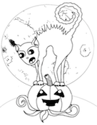 Scary Cat Coloring Page